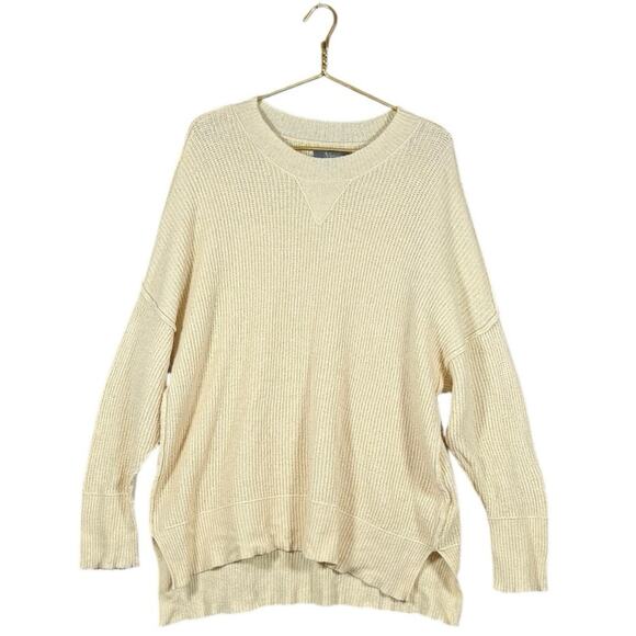 Natural Reflections Sweater | Butter Yellow Ribbed Knit Oversized Pullover | M - Picture 9 of 12